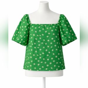 LTS Tall Women’s Green Floral Print Linen Blend Top. Green. Size US 18. (NWT).